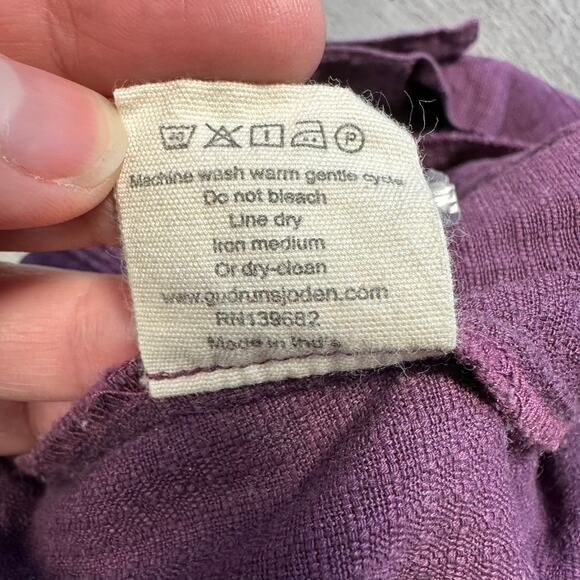 Gudrun Sjoden Cotton Pants Elastic Waist Plum Purple Small - Picture 9 of 14